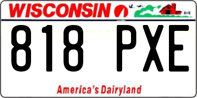 WI license plate 818PXE