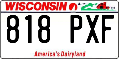 WI license plate 818PXF