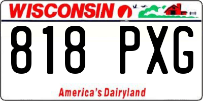 WI license plate 818PXG