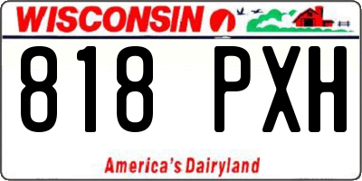 WI license plate 818PXH