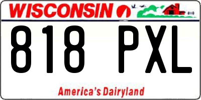 WI license plate 818PXL