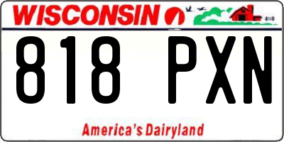 WI license plate 818PXN