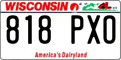 WI license plate 818PXO