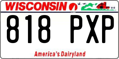 WI license plate 818PXP