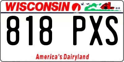 WI license plate 818PXS