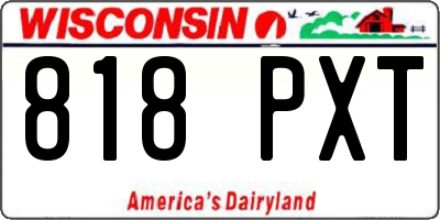 WI license plate 818PXT