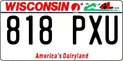 WI license plate 818PXU
