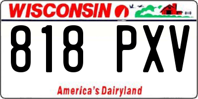 WI license plate 818PXV