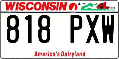 WI license plate 818PXW