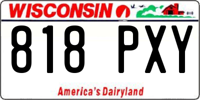 WI license plate 818PXY