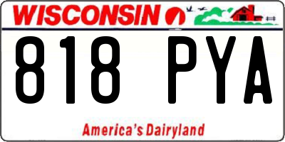 WI license plate 818PYA