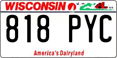 WI license plate 818PYC