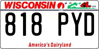 WI license plate 818PYD
