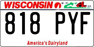 WI license plate 818PYF