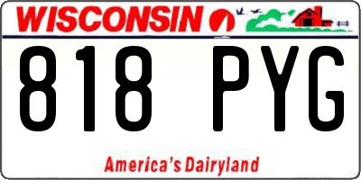 WI license plate 818PYG