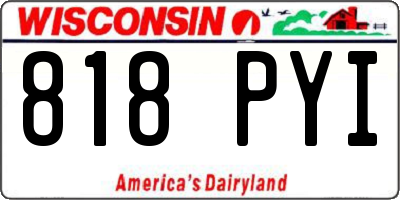 WI license plate 818PYI