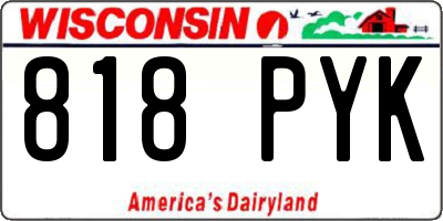 WI license plate 818PYK