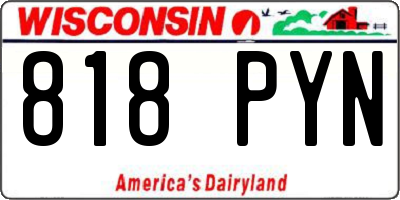 WI license plate 818PYN