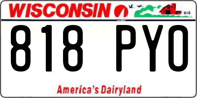 WI license plate 818PYO