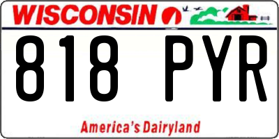WI license plate 818PYR