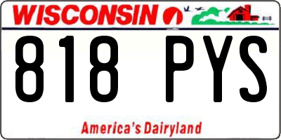 WI license plate 818PYS