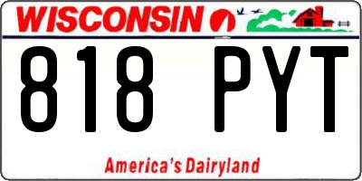 WI license plate 818PYT