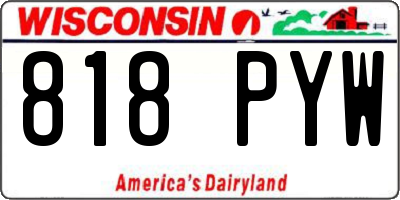 WI license plate 818PYW