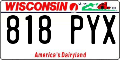 WI license plate 818PYX