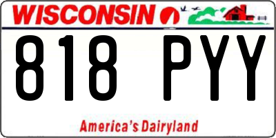 WI license plate 818PYY
