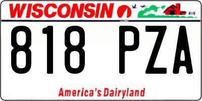 WI license plate 818PZA
