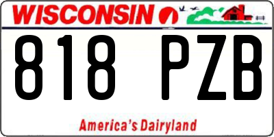 WI license plate 818PZB