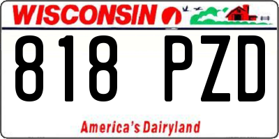 WI license plate 818PZD