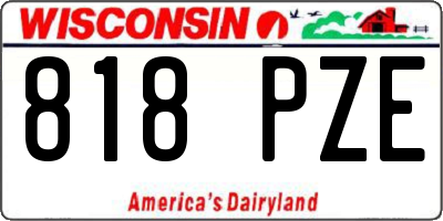 WI license plate 818PZE