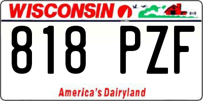 WI license plate 818PZF