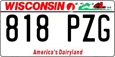 WI license plate 818PZG