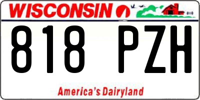 WI license plate 818PZH