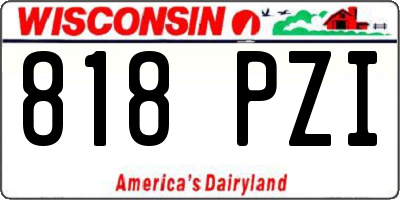 WI license plate 818PZI