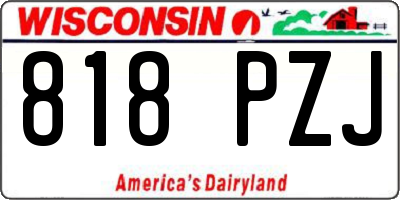 WI license plate 818PZJ