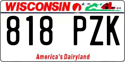 WI license plate 818PZK