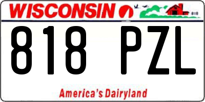 WI license plate 818PZL