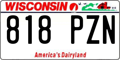 WI license plate 818PZN