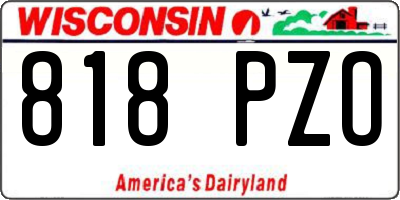 WI license plate 818PZO