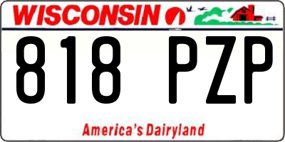 WI license plate 818PZP