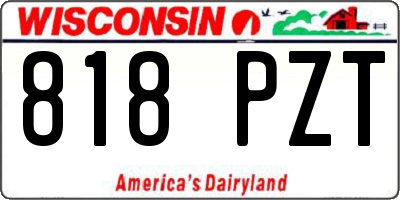 WI license plate 818PZT
