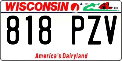 WI license plate 818PZV