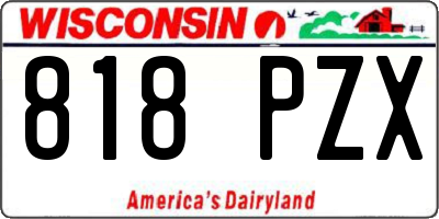 WI license plate 818PZX