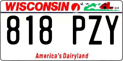 WI license plate 818PZY