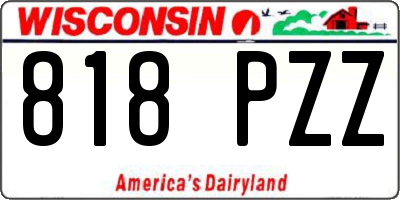 WI license plate 818PZZ