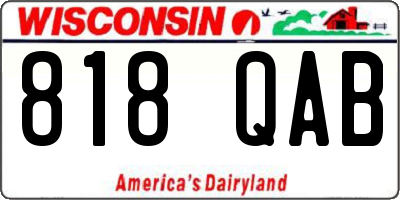 WI license plate 818QAB
