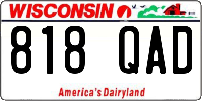 WI license plate 818QAD